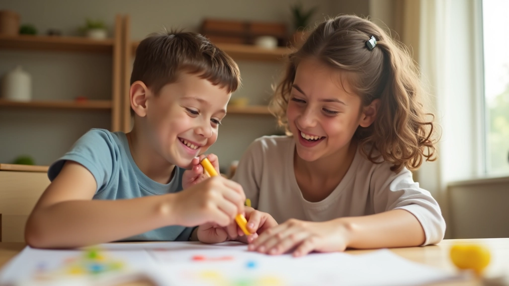 Parent and child engaged in a learning activity together